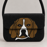 Handmade Pet Portrait Purse Beaded Dog Shoulder Bag