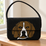 Handmade Pet Portrait Purse Beaded Dog Shoulder Bag