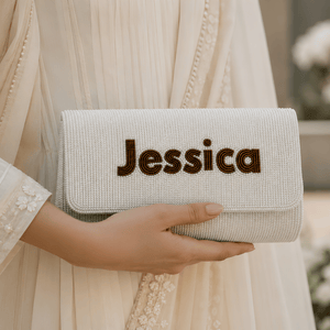 Custom Name Beaded Clutch
